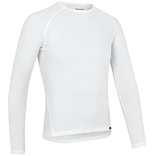 GripGrab Camiseta Interior Térmica Manga Larga para Ciclismo Running Ski y Deportes en Invierno Transpirable Anti Olor, Unisex Adulto, Blanco, M