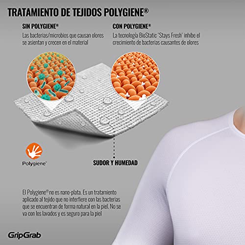 GripGrab Camiseta Interior Térmica Manga Larga para Ciclismo Running Ski y Deportes en Invierno Transpirable Anti Olor, Unisex Adulto, Blanco, M