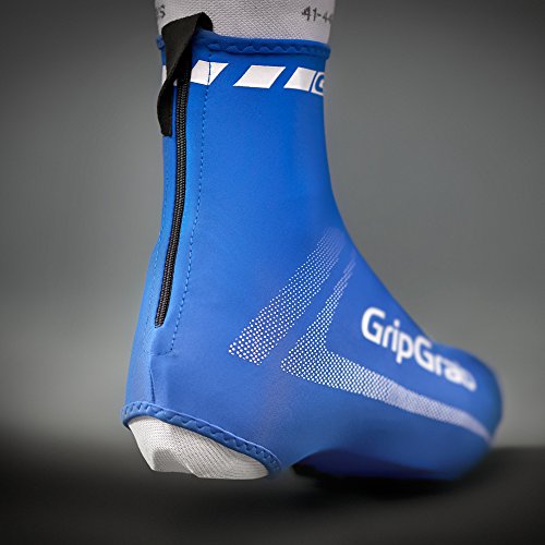 GripGrab RaceAero Bike Summer Aero Overshoes-Lightweight Lycra Cycling Shoe-Covers for Time Trial and Road Racing Cubrebotas Ciclismo, Unisex-Adult, Azúl, One Size