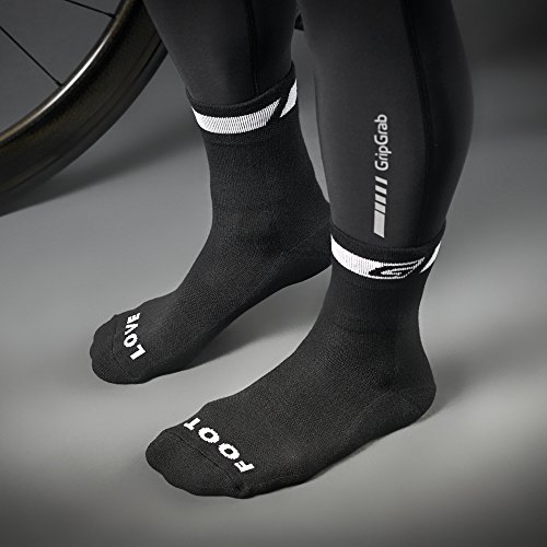 GripGrab Spring Fall Thermolite Midseason Padded Thermal Bicycle Socks Cushioned Breathable for Cycling Hiking Walking Calcetines Ciclismo, Unisex-Adult, Negro, L (44-47)