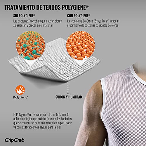 GripGrab Ultralight Sleeveless Summer Cycling Mesh Base Layer Anti-Odour Under-Shirt Vest Lightweight Bicycle Underwear, Blanco, l