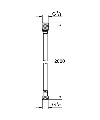 Grohe SilverFlex - Flexo con pieza de unión giratoria para la función TwistFree, 2000 mm, (Ref. 27137000)