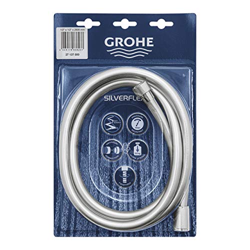 Grohe SilverFlex - Flexo con pieza de unión giratoria para la función TwistFree, 2000 mm, (Ref. 27137000)