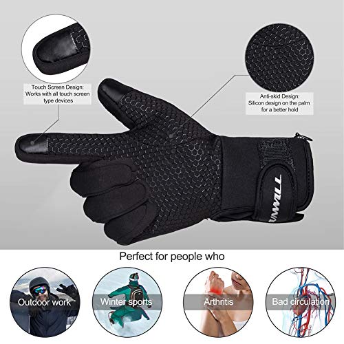 Guantes Calefactables Electrónicos para Hombre y Mujer, Guantes Calefactables Moto Invierno Térmicos de Batería Recargable Calentador de Mano para Esquí Motociclismo Pesca Senderismo