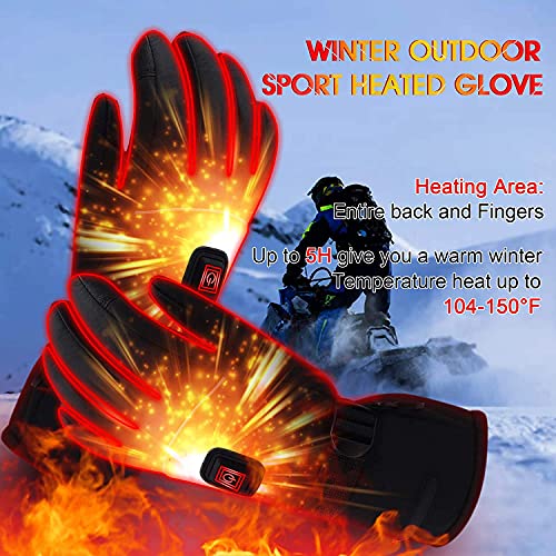 Guantes Calefactables, Guantes Calefactables Que Funcionan con Baterías, Guantes Electricos con 3 Configuraciones de Calor, Guantes de Invierno Térmicos para Ciclismo, Moto, Esquí, Caza en Snowdoard