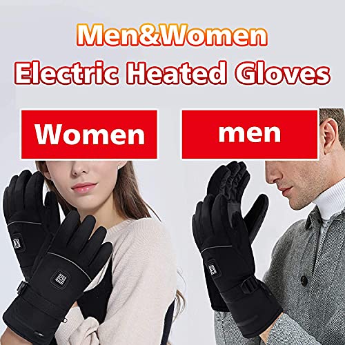 Guantes Calefactables, Guantes Calefactables Que Funcionan con Baterías, Guantes Electricos con 3 Configuraciones de Calor, Guantes de Invierno Térmicos para Ciclismo, Moto, Esquí, Caza en Snowdoard