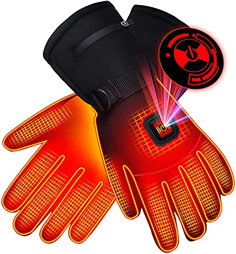 Guantes Calefactables, Guantes Calefactables Que Funcionan con Baterías, Guantes Electricos con 3 Configuraciones de Calor, Guantes de Invierno Térmicos para Ciclismo, Moto, Esquí, Caza en Snowdoard