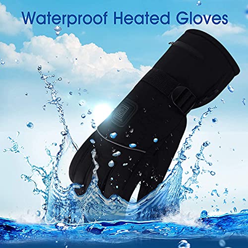 Guantes Calefactables, Guantes Calefactables Que Funcionan con Baterías, Guantes Electricos con 3 Configuraciones de Calor, Guantes de Invierno Térmicos para Ciclismo, Moto, Esquí, Caza en Snowdoard