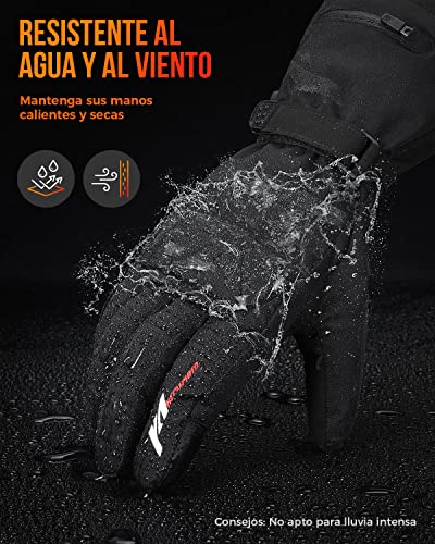 Guantes Calefactables,Guantes Calefactores Moto con 7.4V 2500mAh Batería Recargable,Guantes Térmicos de Invierno para Hombres Mujeres,Guantes con Calefacción para Motocicleta Esquí Caza Pesca Ciclismo