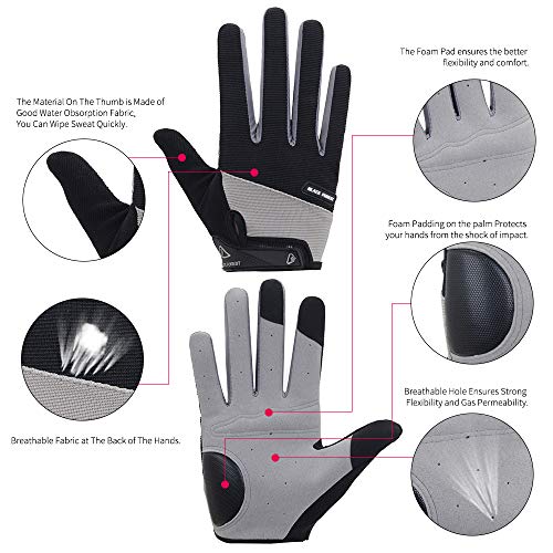 Guantes Ciclismo Verano Hombre Mujer Guantes Bicicleta Deportivos Gel Almohadilla para Bicicleta MTB Moto con Pantalla Táctil