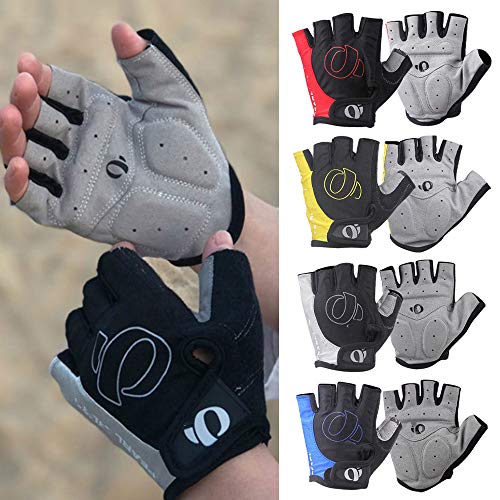 Guantes de Ciclismo de Medio Dedo - Antideslizante - Gel de Sudor Guantes de Montar en Bicicleta Guantes   Deportivos de Bicicleta de montaña de Carretera Shock MTB - Gris, M