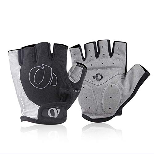 Guantes de Ciclismo de Medio Dedo - Antideslizante - Gel de Sudor Guantes de Montar en Bicicleta Guantes   Deportivos de Bicicleta de montaña de Carretera Shock MTB - Gris, M