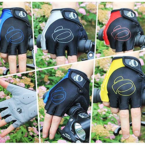 Guantes de Ciclismo de Medio Dedo - Antideslizante - Gel de Sudor Guantes de Montar en Bicicleta Guantes   Deportivos de Bicicleta de montaña de Carretera Shock MTB - Gris, M