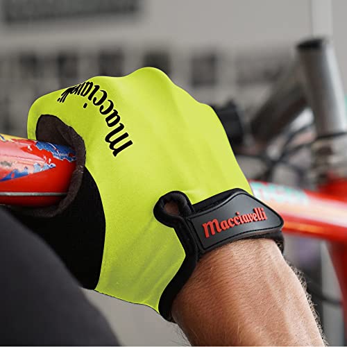 Guantes de Ciclismo, Guantes MTB, Guantes Táctiles Apto para Bicicleta de Carretera y de Montaña, para Hombres y Mujeres (Limón)