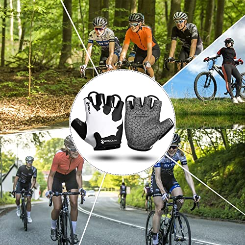 Guantes de Ciclismo Medio Dedo Unisex Guantes de Bicicleta sin Dedos con Relleno Antideslizante para MTB, Ciclismo de Carretera, Gimnasio, Crossfit y Levantamiento de Pesas M