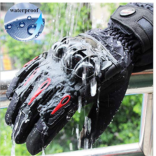 Guantes de Moto Invierno, Impermeables y Resistentes al Viento, Pantalla Táctil Touch Guantes para Motocicleta, Senderismo de Invierno y Deportes al Aire Libre - M/L/XL