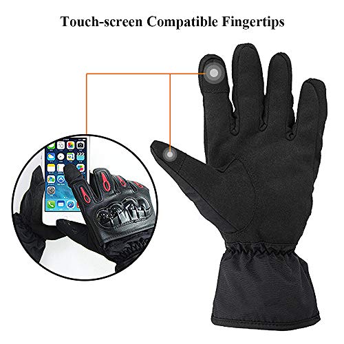 Guantes de Moto Invierno, Impermeables y Resistentes al Viento, Pantalla Táctil Touch Guantes para Motocicleta, Senderismo de Invierno y Deportes al Aire Libre - M/L/XL