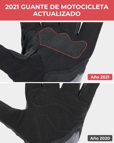 Guantes Moto Invierno para Hombre Mujer, Guantes Invierno con Proteccion Carbono, Impermeables Pantalla Tactil Dedo Completo, Guantes para Motocross, Motocicleta,Scooter,Deportes al Aire Libre