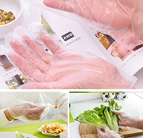 GUANTES Sheng plásticos Desechables Transparentes Gruesos de la categoría alimenticia 3 Cajas