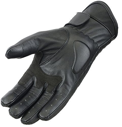 Guantes ventilados de Motocicleta Protección del Cuero Genuino y del nudillo, L