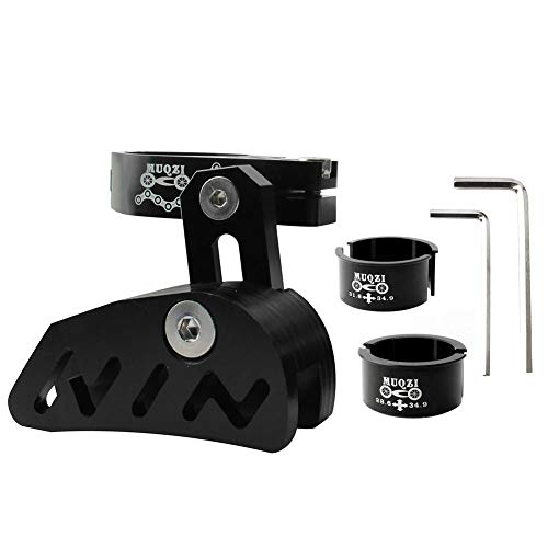 Guía de cadena de bicicleta MTB Protector de bicicleta de carretera, bicicleta de montaña, tensor de cadena con diseño hueco para piñón de disco único, dial frontal suave conducción (negro)