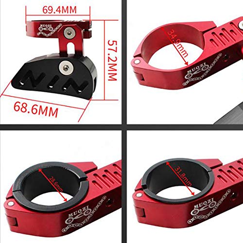 Guía de cadena de bicicleta MTB Protector de bicicleta de carretera, bicicleta de montaña, tensor de cadena con diseño hueco para piñón de disco único, dial frontal suave conducción (negro)