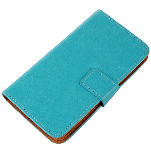 Gukas Flip PU Billetera Design para Alcatel One Touch Pixi 4 5045X 5 / Orange Rise 51 Funda De Carcasa Cartera De Cuero Case Cover Piel (Azul)