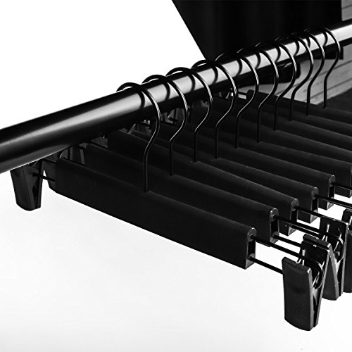 Gurkkst (10pack) Perchas de primera calidad con clips fuertes antideslizantes Ajustables Acabado en cromo Gancho giratorio antioxidante giratorio 360 grados para faldas, jeans,pantalones, perchas