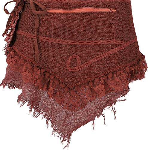 GURU SHOP Goa Cacheur - Minifalda de encaje para mujer, de algodón, faldas alternativas rojo tostado M