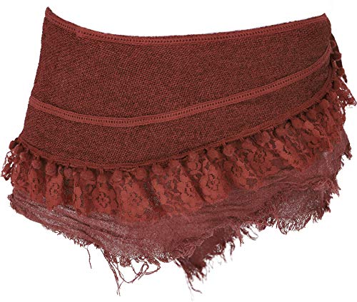 GURU SHOP Goa Cacheur - Minifalda de encaje para mujer, de algodón, faldas alternativas rojo tostado M