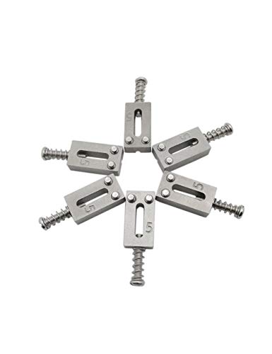 Guyker 10.5mm Guitar Bridge Saddles (Pack of 6) – Stainless Steel Tremolo Bridges Tailpiece Set Compatible with Fender Tele Strat Style Electric Guitar Replacement