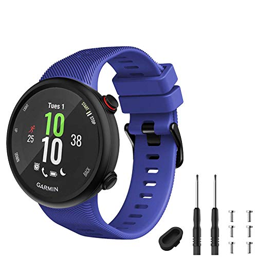 GVFM Correa Compatible con Garmin Forerunner 45, Pulsera Deportiva de Silicona de Repuesto para Forerunner 45 y Swim 2 (Azul)