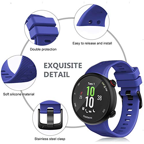 GVFM Correa Compatible con Garmin Forerunner 45, Pulsera Deportiva de Silicona de Repuesto para Forerunner 45 y Swim 2 (Azul)