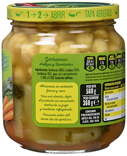 Gvtarra Tus Primeros Garbanzos, Acelga y Zanahoria Legumbre - Paquete de 6 x 360 gr - Total: 2160 gr