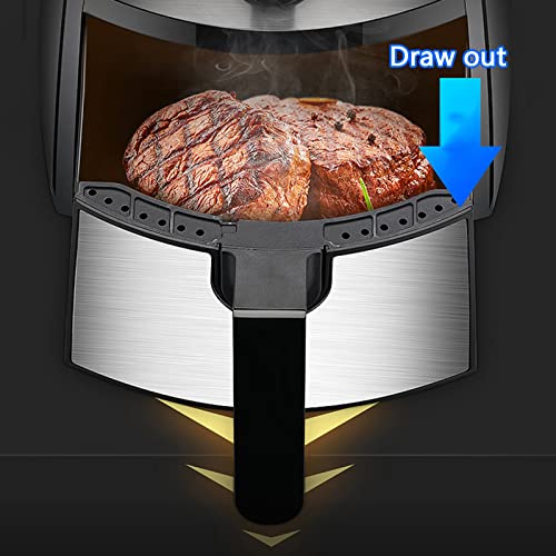 GYAM Freidora de Aire Caliente, Cocina sin Aceite Horno Eléctrico de Inteligente Freidora Aire Caliente 4 litros 1500W con Control Dos Botones y Sincronización Inteligente