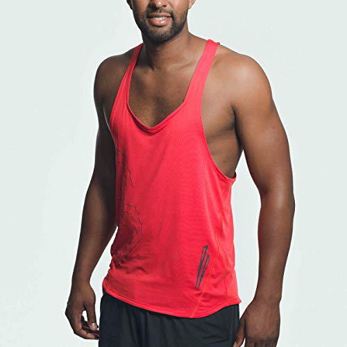 Gym Aesthetics Camiseta sin mangas para hombre Muscle Workout Stringer - rojo - Medium