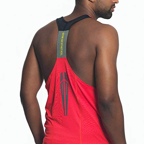Gym Aesthetics Camiseta sin mangas para hombre Muscle Workout Stringer - rojo - Medium