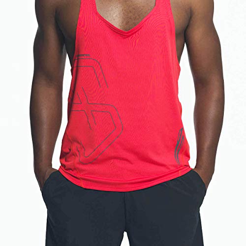 Gym Aesthetics Camiseta sin mangas para hombre Muscle Workout Stringer - rojo - Medium