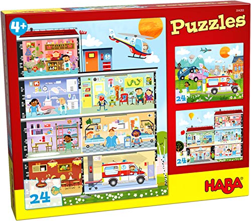HABA-304283 Puzzles Pequeño Hospital puzle infantil, Multicolor (304283)