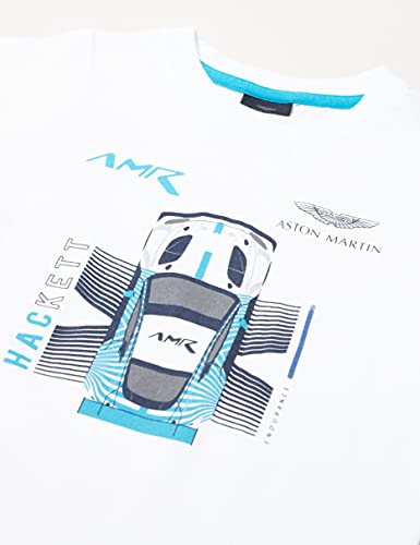 Hackett London Amr Car tee B Camisa, 800 Blanco, 8 Años para Niños