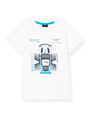 Hackett London Amr Car tee B Camisa, 800 Blanco, 8 Años para Niños