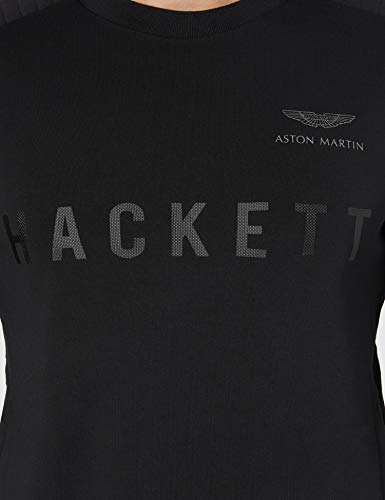 Hackett London Amr Pkt Crew Jersey, 999 Negro, XL para Hombre