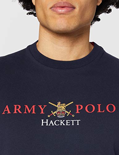 Hackett London Camiseta del ejército Dorsal, Azul Marino, XL para Hombre