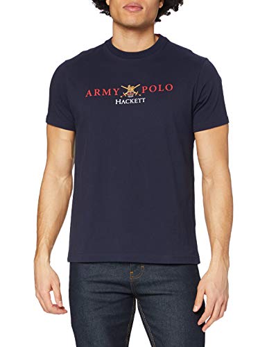 Hackett London Camiseta del ejército Dorsal, Azul Marino, XL para Hombre