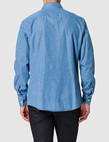 Hackett London Clean Denim Camisa, 000denim, L para Hombre