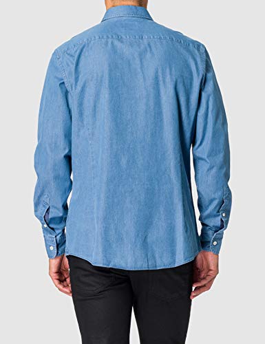 Hackett London Clean Denim Camisa, 000denim, L para Hombre