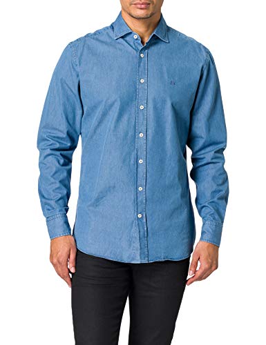 Hackett London Clean Denim Camisa, 000denim, L para Hombre