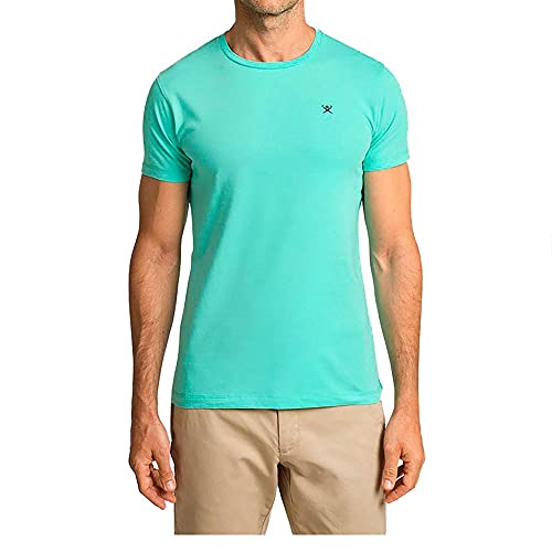 Hackett London SS LOGO TEE Camiseta Hombre, Azul (5Sc Pool Blue), Small