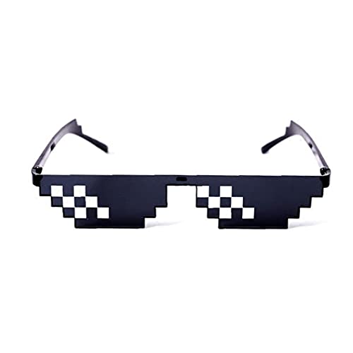 Hainice Gafas de Sol de Mosaico pixelado Fiesta Gafas Gafas de Mosaico MLG Sombras - Negro 1Pc