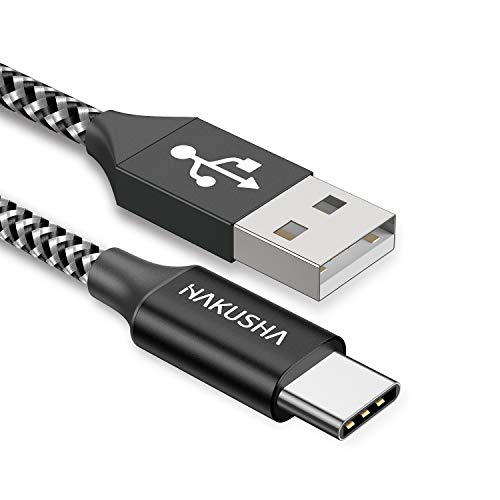 HAKUSHA Cable USB Tipo C 3M,Nylon Carga 3A Cargador Tipo C Rápida y Sincronización Cable USB C para Samsung S10/S9/S8te 10te 9,Xiaomi Mi A2/A1,Huawei P30/P20/Mate 20, Xperia XZ